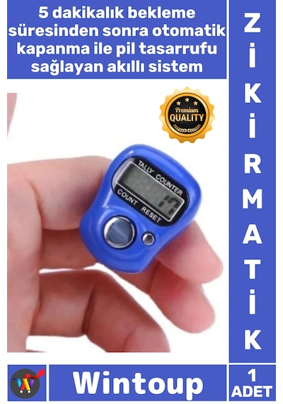 Zikirmatik Dijital Sayaçlı Silikon Kayışlı Ergonomik Tasarım Kompakt Ayarlanabilir Yüzük Zikirmatik Tüm Yaşlar