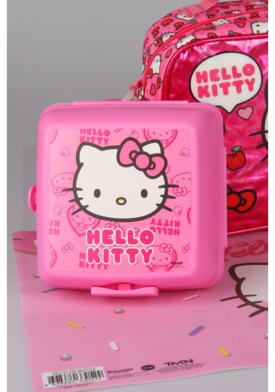 X Dekomus Lisanslı Hello Kitty Love Shine Collection Beslenme Çantası,600 Ml Çelik Matara,beslenme Örtüsü Ve Beslenme Kabı Seti Altın