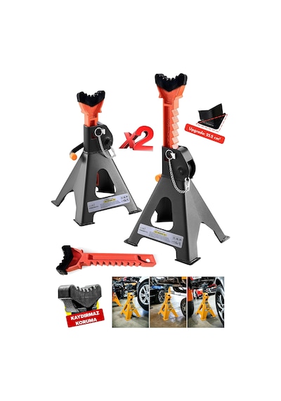 Deko Turkey Sk2x Geniş Tabanlı X2 Set Sehpa Tipi Kriko 2ton