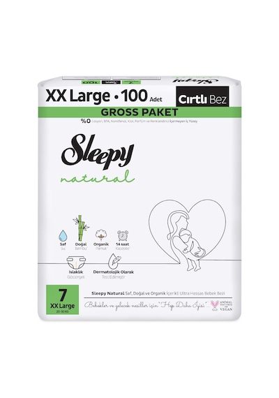 Sleepy Natural Gross Paket Bebek Bezi 7 Numara Xxlarge 100 Adet
