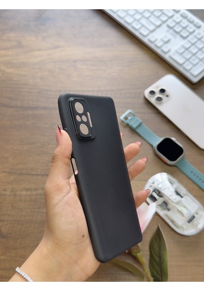 Redmi Note 10 Pro Uyumlu Süper İnce Mat Ultra Thin Silikon Kılıf Siyah