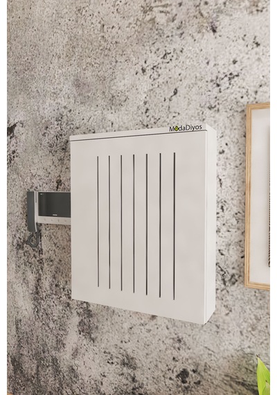 Duvara Monte Modem Saklama Kutusu Ahşap / Modern Tasarım Beyaz
