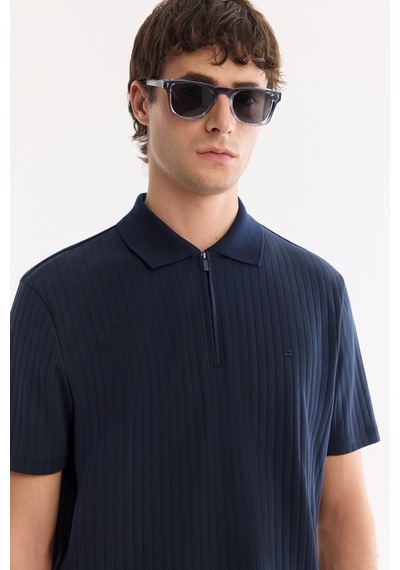 Avva Erkek Lacivert Kıvrılmaz Polo Yaka Fermuarlı %100 Pamuk Regular Fit T-shirt A61y1038 Avva Erkek Lacivert Kıvrılmaz Polo Yaka Fermuarlı %100 Pamuk Regular Fit T-shirt A61y1038