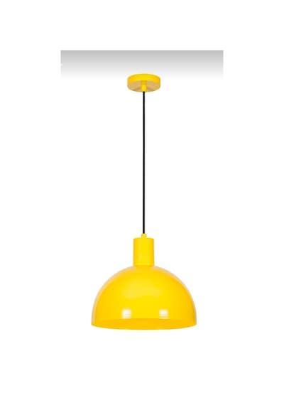Rys Retro Metal Sarı Dekoratif Kafe Mutfak Sarkıt Avize Çap.30 Cm Beyaz
