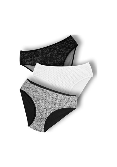 Alya Underwear Kadın Baskılı Külot Batu 3'lü Paket Siyah