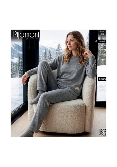 Pijamoni Kadın Bisiklet Yaka Uzun Kol Selanik Kışlık Pijama Takımı 1155-1 - 1 Adet Grimelanj Pijamoni Kadın Bisiklet Yaka Uzun Kol Selanik Kışlık Pijama Takımı 1155-1 - 1 Adet Grimelanj