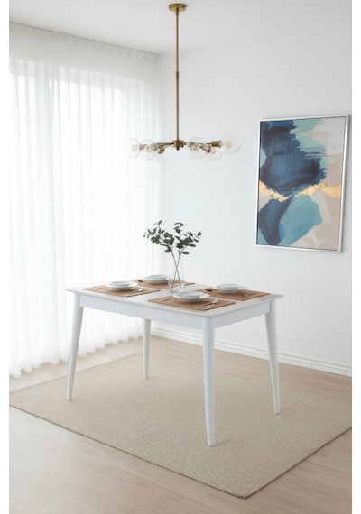 Dfy101 Mdf Yemek Masası Modern Minimalist Mutfak Salon Masası Şık Kullanışlı Dekoratif Tasarım Traverten - Beyaz Dfy101 Mdf Yemek Masası Modern Minimalist Mutfak Salon Masası Şık Kullanışlı Dekoratif Tasarım Traverten - Beyaz