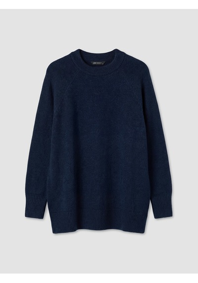Lcw Modest Lacivert Bisiklet Yaka Oversize Kadın Triko Tunik
