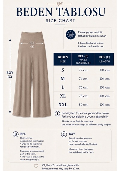 Feg Store %100 Pamuk Yumuşak Dokunuşlu Vizon Modal Pantolon