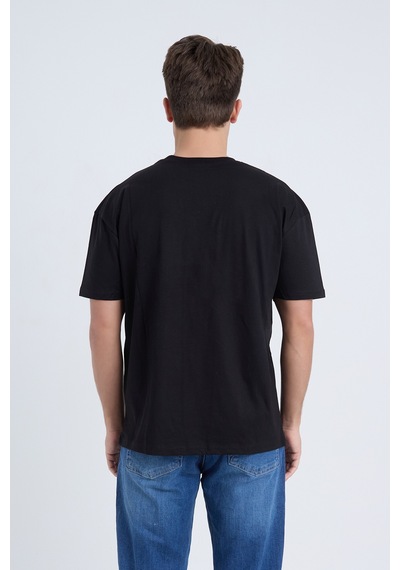 Velvoria Unisex Oversize Basic Siyah T-shirt