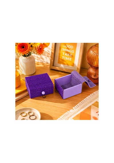 Doğal Bambu Takı Kutusu 9x9x5,5 Cm Midi Boy Dekoratif Çok Amaçlı Takı, Hediye Kutusu