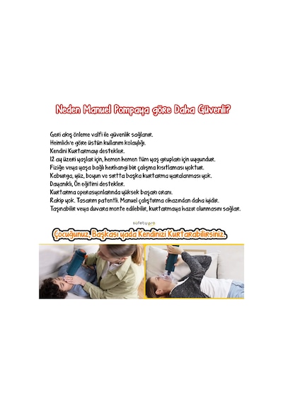 Safetypro Hemlik Heimlich Manevrası Pompası Otomatik Boğulma Lacivert