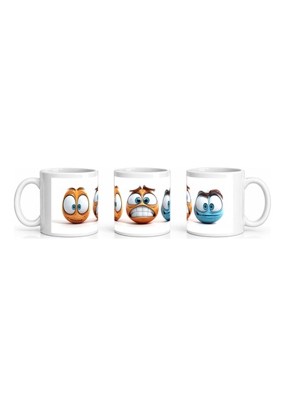Seramik Kupa Komik Karakterler Baskılı 300 Ml Hediyelik Kahve Çay Beyaz