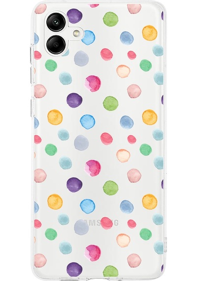 Samsung Galaxy A04 İle Uyumlu 1mm Slim Fit Water Color 6 Baskılı Şeffaf Kılıf Şeffaf
