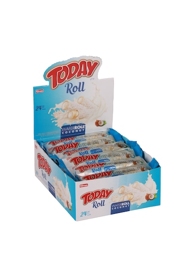 Today Roll Beyaz Kaplamalı Hindistan Cevizli Gofret 18 Gr 24 Adet (1 Paket)