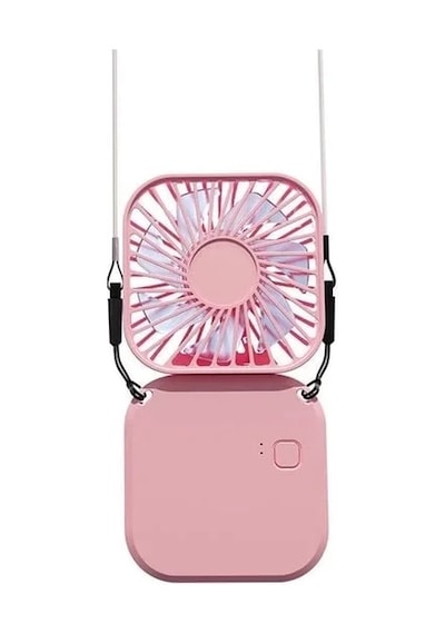 Just Cheap Store El Fanı Mini Masaüstü Ve Boyun Askılı Fan Portatif Şarjlı 3 Kademeli Vantilatör Soğutucu