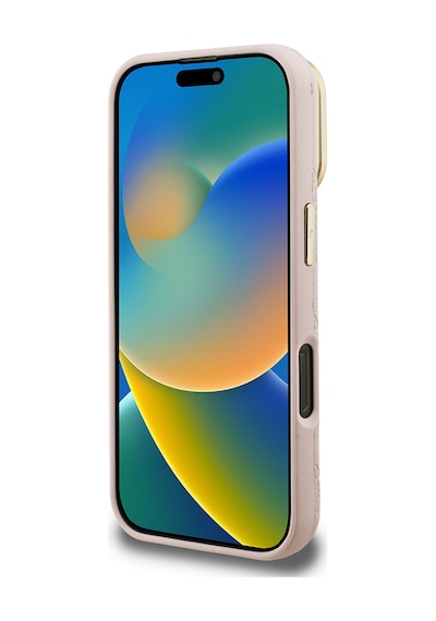 Apple Uyumlu iPhone 16 Pro Max Kılıf Guess Lisanslı M safe Şarj Özellikli Kamera Standlı Peony Kapak Pembe