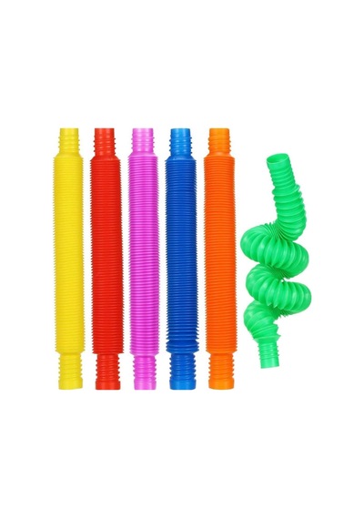 Boru Oyuncak - 6'lı Set - Rengarenk - Plastik