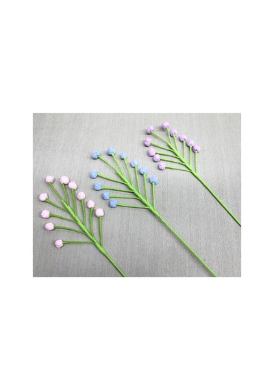 2 Adet El Örgüsü Dekoratif Tomurcuk Çiçeği Hand-knitted Süsleme Aksesuarı, Ev Dekoru, 40 Cm, Bud Flower