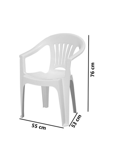 Omnipazar Mt-gf141 Zaffiro Plastik Bahçe Balkon Sandalye 4'lü Set Beyaz