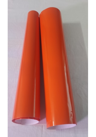 Turuncu Renk Dayanıklı Araç Motor Mobilya Folyosu 126cm X 30 Cm
