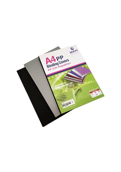Mapi A4 Pp Metalik Kapak 600 Mic. Gümüs+siyah50 Li