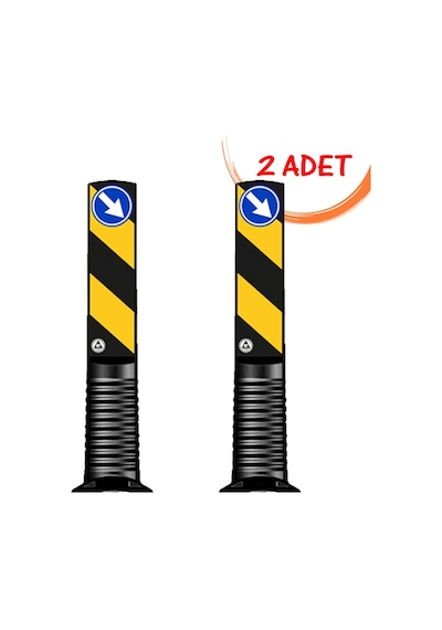 Refüj Başı Dubası Refüj Ayırıcı Duba Plastik Esnek Refüj Başı Tabelası 75 Cm Evelux 100mm 2 Adet
