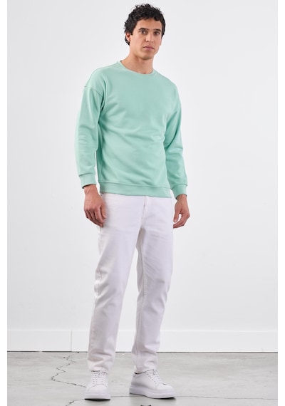 Dufy Mint Yeşili Bisiklet Yaka Regular Fit Erkek Sweatshirt Mint Yeşili