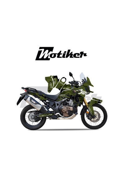 Honda Afrıca Twın Crf 1000l 2015-2019 Adventure Camouflage Parçalı Kaplama Haki Yeşil Siyah