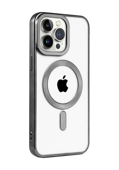 Apple iPhone Uyumlu 15 Pro Max Kılıf Kronos Magsafe Kapak - Siyah Diğer