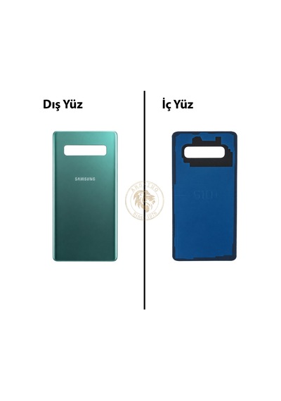 Samsung Galaxy S10 Plus Yeşil Renk Arka Kapak Arka Cam Batarya Kapağı Pil Kapağı Lazer Kesim Back Cover Galaxy S10 Plus Uyumlu