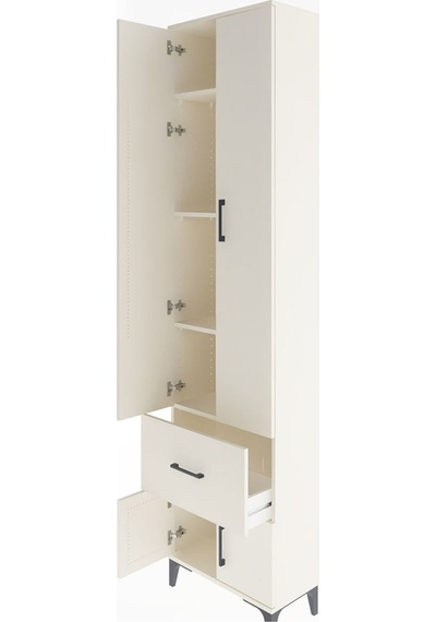 Arges Dolap 4 Raflı Tek Çekmeceli 4 Kapaklı 60x30x243 Aytaşı-... Aytaşı