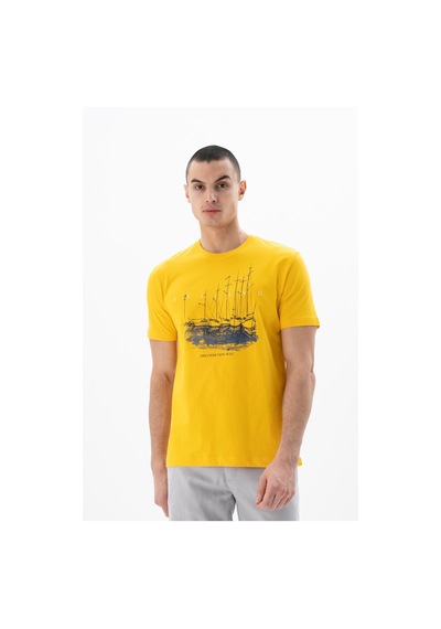 AR-MA Arma Erkek Regular Fit Bisiklet Yaka Tişört Y25344405301 Sarı
