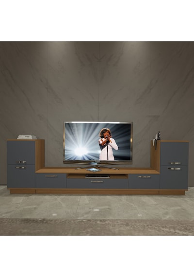 Decoraktiv Trio On2 Mdf Tv Ünitesi Tv Sehpası - Ceviz Antrasit Ceviz - Antrasit Decoraktiv Trio On2 Mdf Tv Ünitesi Tv Sehpası - Ceviz Antrasit Ceviz - Antrasit
