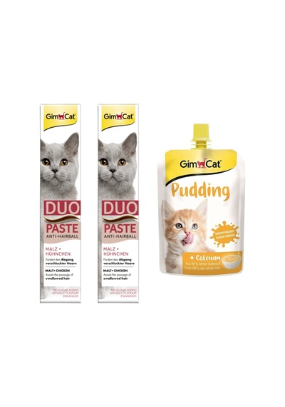 Gimcat Duo Paste Tavuk Malt Kedi Macun 2 x 50 G + Puding 150 G