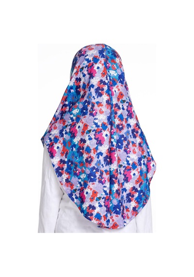 Hürrem Bone İndigo Pratik Hazır Geçmeli Genç Tesettür Bone Jakar Desenli Hijab 2408 24 İndigo