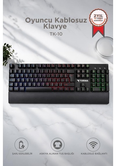 Aydınlatmalı Ürün Pratik Kullanım Oyun Aleti Oyuncu Klavyesi Rgb Işıklı Tk10 Siyah