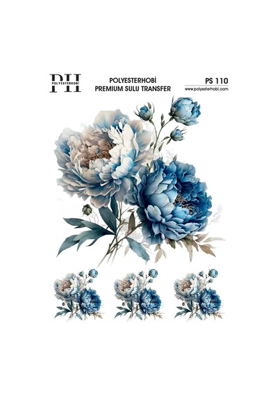Polyesterhobi Premium Sulu Transfer 25x35 Cm Çiçek Desenli Ps 110