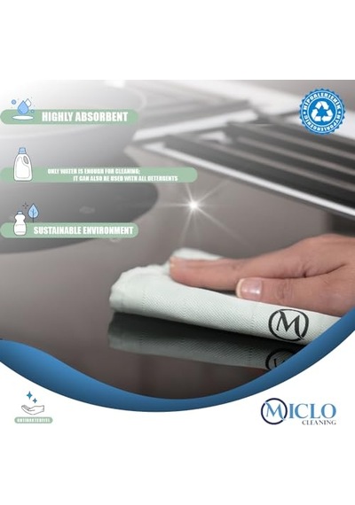 Mıclo Cleanıng Mikrofiber Temizlik Bezi 3'lü Set Sihirli Bez Cam, Ayna Bezi Soft Seri Açık Bej