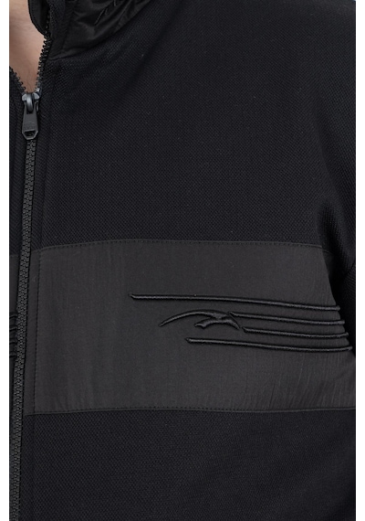 Maraton Sportswear Büyük Beden Erkek Dik Yaka Düz Paça Uzun Kol Basic Siyah-Siyah Eşofman Takımı 22436-Siyah-Siyah