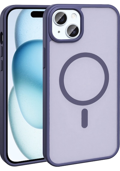 Apple Uyumlu iPhone 14 Plus Kılıf M-safe Şarj Özellikli Mat Arka Yüzey Zore Sio Kapak Derin Mor