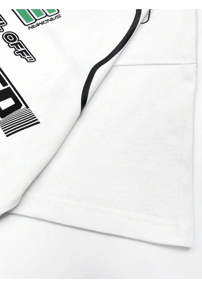 Adrift Unisex Oversize Kalıp Sloganlı Grafik Harajuku Style Beyaz