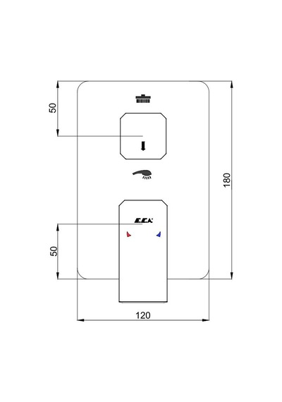 Eca Tiera Ankastre Banyo/Duş Bataryası Sıva Üstü Grubu 2 Yollu - 102167205 Kde Krom