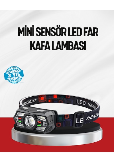 Sensörlü - 363 - Led Kafa Lambası Kırmızı Beyaz - Zero-hls - Işık Ayarlanabilir