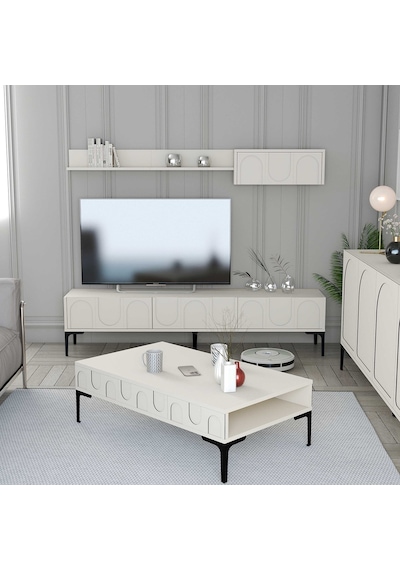 Variant Lyon 3 Lü Salon Takımı - Krem / Siyah