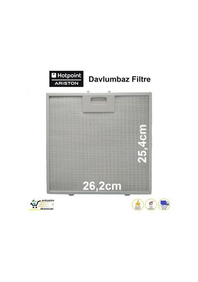 Hotpoint Ariston Uyumlu Davlumbaz Filtresi Aspiratör Filtre 26,2X25,4Cm - 410668043