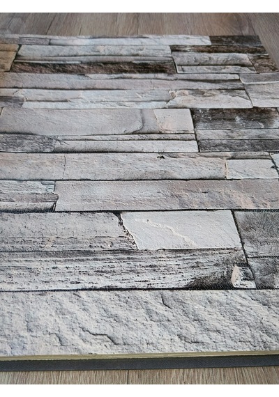 3 Boyutlu Taş Desen Hava Alabilen Silinebilir Duvar Kağıdı 5 M² Diğer