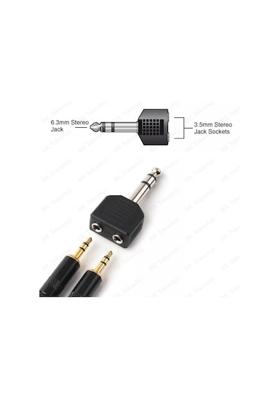 6.35Mm (1/4 Inç) Erkek To 2 X 3.5Mm (1/8 Inç) Dişi Ses Adaptörü
