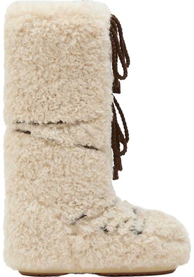 L007 Ecru Bot Kadın 80d1403070 Moon Boot Icon Curly Extra 35-41 Ekru