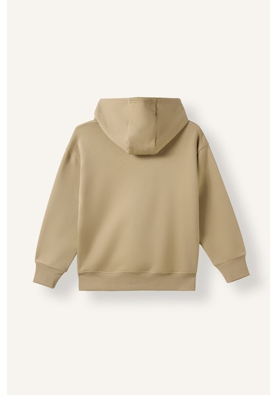 Defacto Regular Fit Kapüşonlu Baskılı Kanguru Cepli Kalın Kumaş Sweatshirt Erkek Çocuk H9682a826wnbg764 Bej-bg764